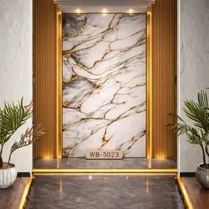 GREY GOLD BRANCH MARBLE UV FOMIC STICKER ROLLS - WB-5023