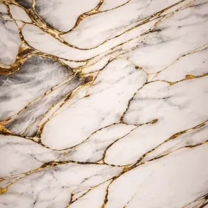 GREY GOLD BRANCH MARBLE UV FOMIC STICKER ROLLS - WB-5023