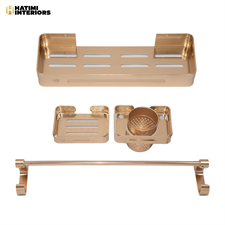 SHINY GOLDEN ALUMINUM BATHROOM ACCESSORIES SET