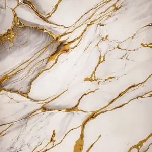 GOLD VEINS MARBLE UV FOMIC STICKER ROLLS - WB-5035