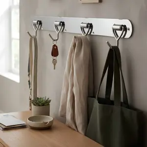 STAINLESS STEEL 4 HOOK WALL RAILS
