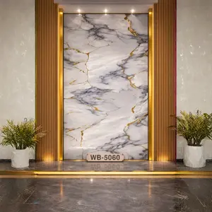 GREY GOLD SOFT CLOUD MARBLE UV FOMIC STICKER ROLLS - WB-5060