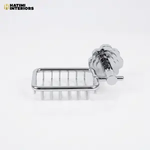 METALLIC SILVER ALUMINUM BATHROOM ACCESSORIES SET