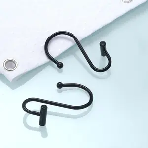BLACK MULTI PURPOSE KITCHEN & CURTAINS HANGING HOOKS