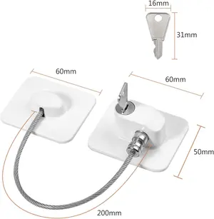 CHILD SAFETY LOCK CABLE – ADHESIVE MULTI-PURPOSE SAFETY LATCH