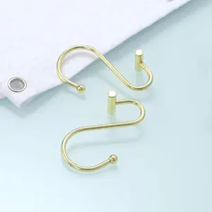 SHINY GOLD MULTI PURPOSE KITCHEN & CURTAINS HANGING HOOKS