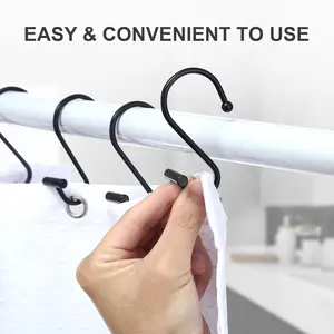 BLACK MULTI PURPOSE KITCHEN & CURTAINS HANGING HOOKS