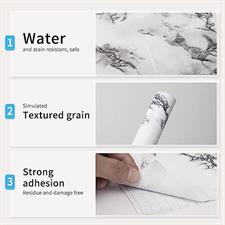 WHITE BLACK MARBLE ADHESIVE PAPER