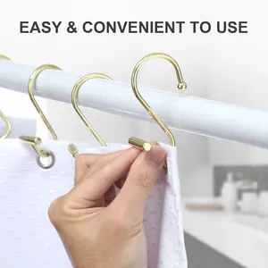 SHINY GOLD MULTI PURPOSE KITCHEN & CURTAINS HANGING HOOKS