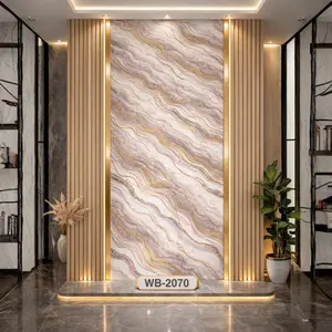 PURPLE GOLD WAVE MARBLE UV FOMIC STICKER ROLLS - WB-2070
