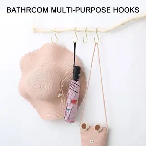 SHINY GOLD MULTI PURPOSE KITCHEN & CURTAINS HANGING HOOKS
