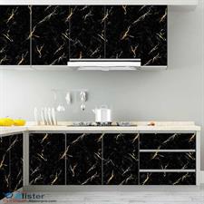 BLACK GOLD MARBLE ADHESIVE PAPER