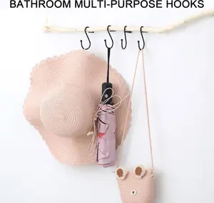 BLACK MULTI PURPOSE KITCHEN & CURTAINS HANGING HOOKS