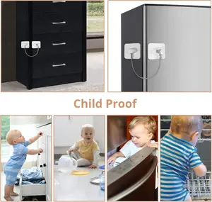 CHILD SAFETY LOCK CABLE – ADHESIVE MULTI-PURPOSE SAFETY LATCH