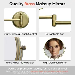 WALL MOUNTED DOUBLE-SIDED BEAUTY MAGNIFYING MIRROR