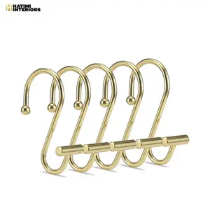 SHINY GOLD MULTI PURPOSE KITCHEN & CURTAINS HANGING HOOKS