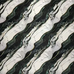 BLACK GREEN DIAGONAL MARBLE UV FOMIC STICKER ROLLS - WB-2052