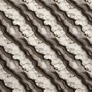 WHITE BLACK WAVE STRIPES UV FOMIC STICKER ROLLS - WB-2051