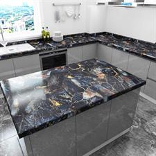 GLOSSY NAVY BLUE MARBLE ADHESIVE PAPER