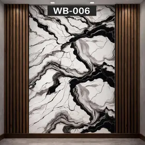 BLACK WHITE SWIRL MARBLE UV FOMIC STICKER ROLLS - WB-006