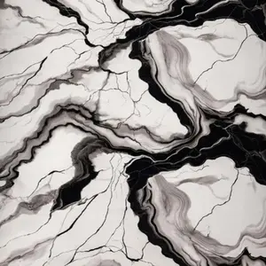 BLACK WHITE SWIRL MARBLE UV FOMIC STICKER ROLLS - WB-006