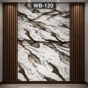 GREY BROWN FLOW MARBLE UV FOMIC STICKER ROLLS - WB-120