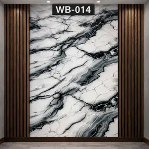 WHITE BLACK FLOW MARBLE UV FOMIC STICKER ROLLS - WB-014