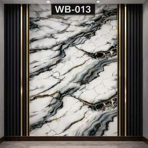 WHITE GREY GOLD WAVE MARBLE UV FOMIC STICKER ROLLS - WB-013