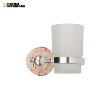 FLORAL MARBLE SILVER ALUMINUM BATHROOM ACCESSORIES SET