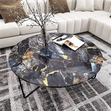 GLOSSY NAVY BLUE MARBLE ADHESIVE PAPER