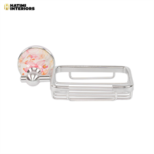 FLORAL MARBLE SILVER ALUMINUM BATHROOM ACCESSORIES SET