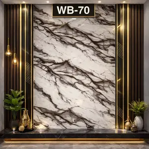 WHITE BROWN BRANCH VEINS MARBLE UV FOMIC STICKER ROLLS - WB-70