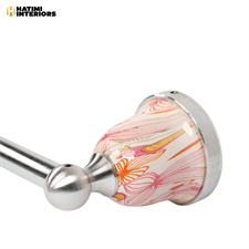 FLORAL MARBLE SILVER ALUMINUM BATHROOM ACCESSORIES SET