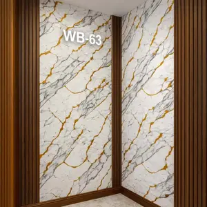 GOLD THIN VEINS MARBLE UV FOMIC STICKER ROLLS - WB-63