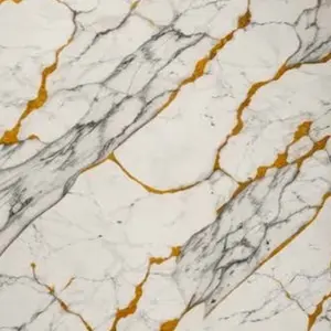 GOLD THIN VEINS MARBLE UV FOMIC STICKER ROLLS - WB-63