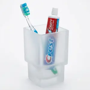 PREMIUM FROSTED GLASS TOOTHBRUSH HOLDER AND TUMBLER CUP