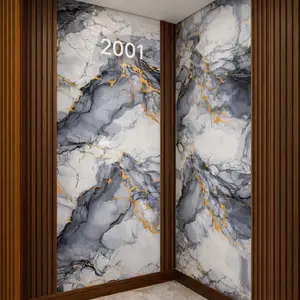 GREY GOLD CLOUD FLOW MARBLE UV FOMIC STICKER ROLLS - WB-2001