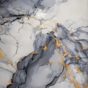 GREY GOLD CLOUD FLOW MARBLE UV FOMIC STICKER ROLLS - WB-2001