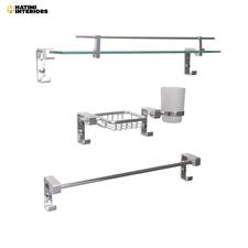 SILVER STYLISH BATHROOM ACCESSORIES SET