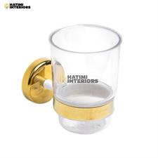 PREMIUM GOLDEN AND WHITE BATHROOM ACCESSORIES SET