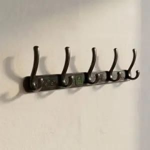 PREMIUM 5-HOOK WALL MOUNTED COAT AND HANGER RACK