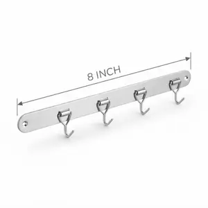 STAINLESS STEEL 4 HOOK WALL RAILS