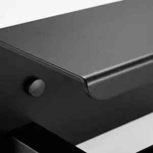 MATTE BLACK TISSUE ROLL HOLDER WITH SHELF