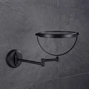 BLACK DUAL-SIDED WALL-MOUNTED EXTENDABLE MIRROR