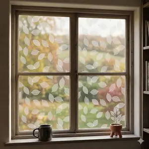 FROSTED LEAF PRINT — GLASS ADHESIVE PAPER