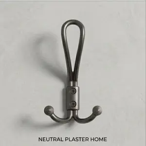 PREMIUM DARK METALLIC VINTAGE HEAVY DUTY TRIPLE WALL MOUNTED COAT AND HAT HOOK