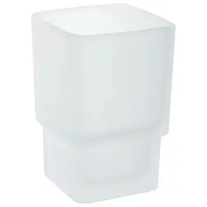 PREMIUM FROSTED GLASS TOOTHBRUSH HOLDER AND TUMBLER CUP