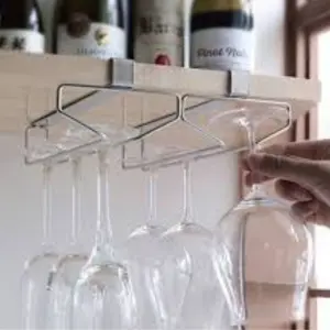 2 PIECE STAINLESS STEEL WINE GLASS HOLDER