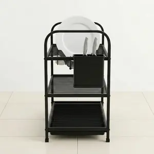 PREMIUM 3-TIER MULTI-FUNCTIONAL 30-INCHES KITCHEN COUNTERTOP DISH DRYING RACK