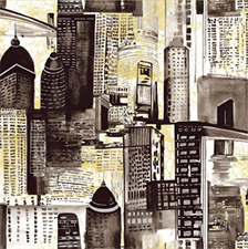 CITYSCAPE SKETCH - CROWN WALLPAPER ROLLS